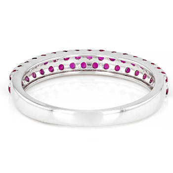Lab-Created Ruby Stackable Band Ring In Sterling Silver