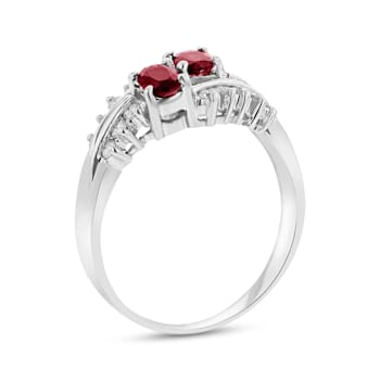 0.80ctw Ruby and Diamond Fashion Ring in 14k White Gold