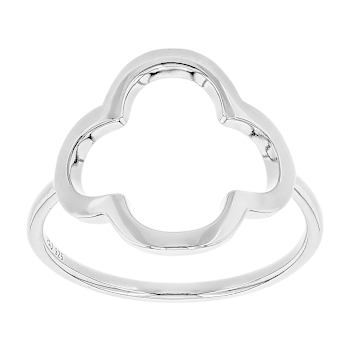 Sculptural Clover Open Design Ring In Sterling Silver