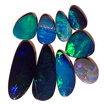 Opal on Ironstone Free-Form Doublet Set of 9 14.80ctw
