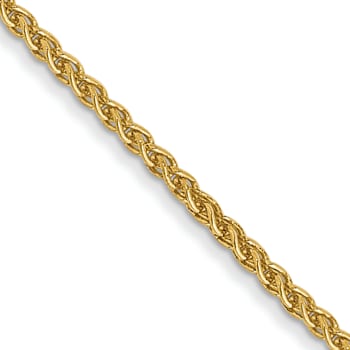 14k Yellow Gold 1mm Solid Polished Wheat Chain 22 inches