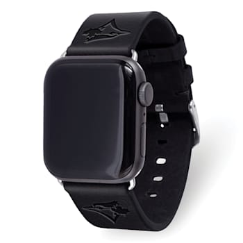 Gametime MLB Toronto Blue Jays Black Leather Apple Watch Band (42/44mm
M/L). Watch not included.