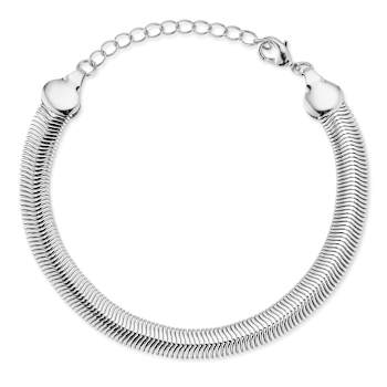 Rachel Zoe 8mm Snake Chain Bracelet in Rhodium Over Brass