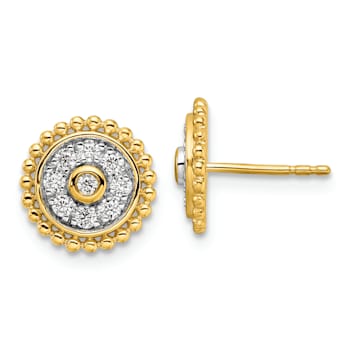 14K Yellow Gold Lab Grown Diamond SI1/SI2, G H I, Circle Post Earrings