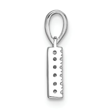 14K White Gold Diamond Letter A Initial with Bail Pendant