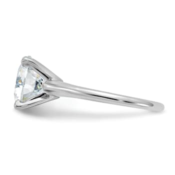 Rhodium Over 14K White Gold 3 5/8 ct. D E F Pure Light Round Moissanite
Solitaire Ring