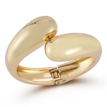 Rachel Zoe Bold Polished Bypass Bangle in Gold Tone