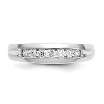 Rhodium Over 14K White Gold Lab Grown Diamond SI1/SI2, G H I, Men's Ring