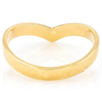 Chevron Band Ring In 18K Gold Over Sterling Silver