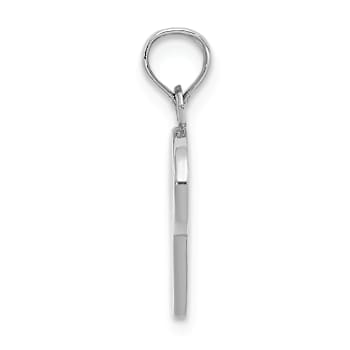 Rhodium Over 14k White Gold Polished Script Letter P Initial Pendant