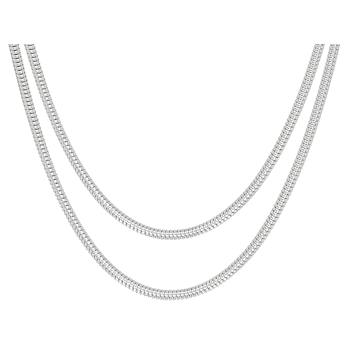 Snake Chain Necklace Set Of 2 In Sterling Silver 18 And 20 Inch