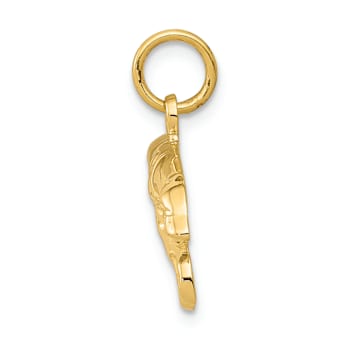 14k Yellow Gold Textured Greyhound Charm