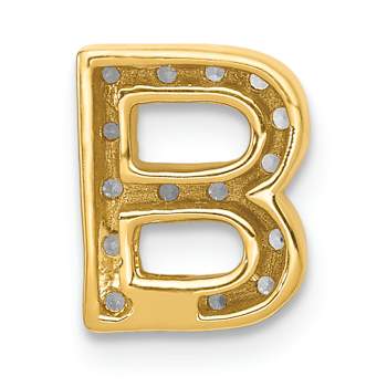10k Yellow Gold 0.16 cttw Diamond Letter B Initial Charm