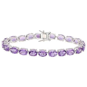 Amethyst Tennis Bracelet In Sterling Silver 24.84ctw