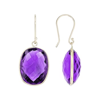 Purple Amethyst 14k Yellow Gold Earrings 18.00ctw