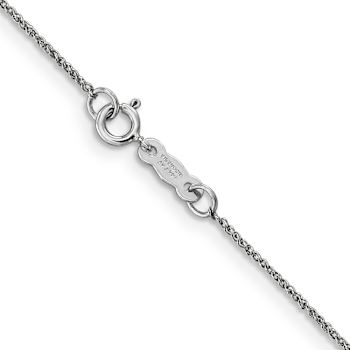 Rhodium over 14k White Gold Solid 0.70mm Rope 22 Inch Chain