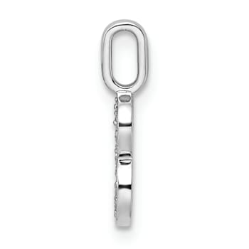 Rhodium Over 14k White Gold Diamond Number 8 Pendant