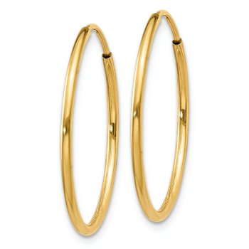 14k Yellow Gold 1" Endless Hoop Earrings