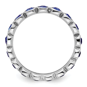Sterling Silver Stackable Expressions Blue Crystal Ring