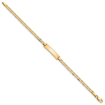 14k Yellow Gold Children's Mariner Link ID Bracelet