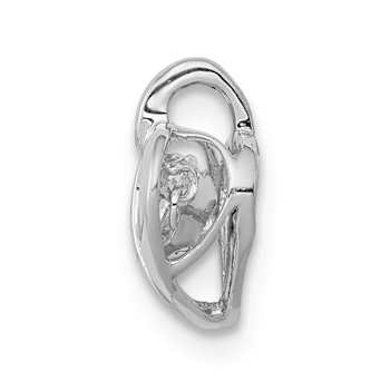 Rhodium Over 14k White Gold Vibrant Diamond Heart Pendant