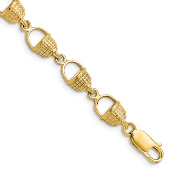 14k Yellow Gold Textured Nantucket Basket Bracelet