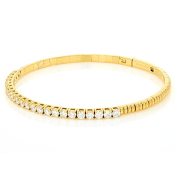 Lab-Grown Diamond Flex Bangle In 14K Gold Over Sterling Silver
