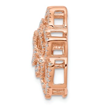 14k Rose Gold Diamond Fancy Flower Chain Slide
