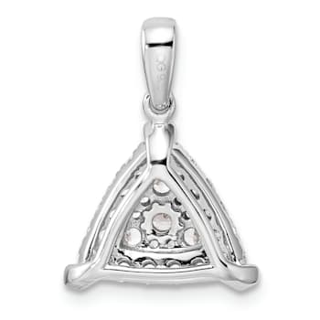 Rhodium Over 14K White Gold Lab Grown Diamond Triangle Cluster Pendant 0.49ctw