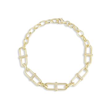 Sterling Statements 14K Yellow Gold Over Sterling Silver Cubic Zirconia
H Link Bracelet
