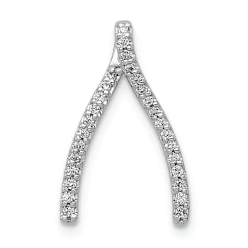 Rhodium Over 14k White Gold Diamond Wishbone chain slide