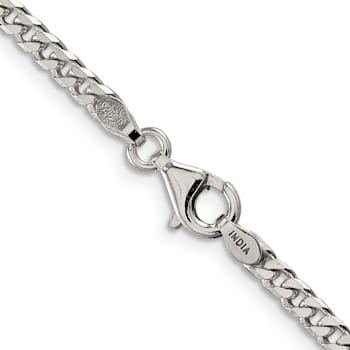 Sterling Silver Polished 3.15mm Curb Chain Bracelet