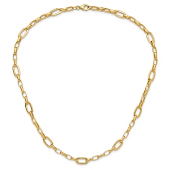 14K Yellow Gold Polished Fancy Cable Link Necklace