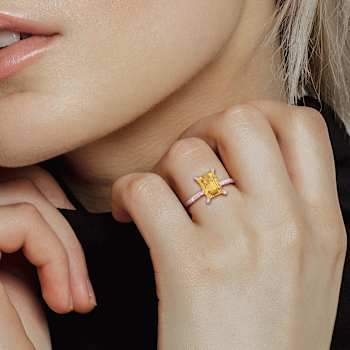 Citrine and Diamond 10K Yellow Gold Ring 1.6ctw