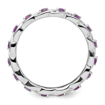 Sterling Silver Stackable Expressions Amethyst Ring 0.31ctw