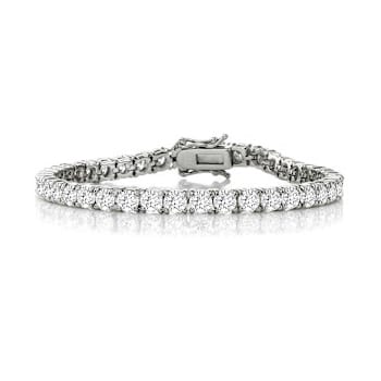 CZ Tennis Bracelet In White Rhodium Over Brass