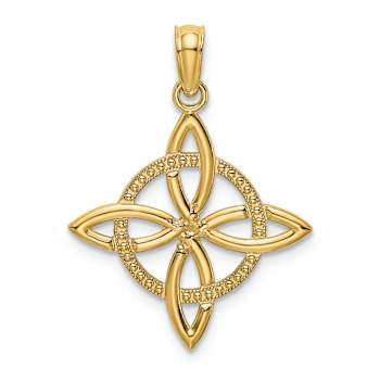 10K Yellow Gold Textured Small Celtic Eternity Knot Charm