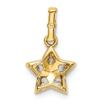 14k Yellow Gold Diamond and Yellow Sapphire Star Pendant