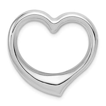 Rhodium Over 14K White Gold Heart Slide Pendant