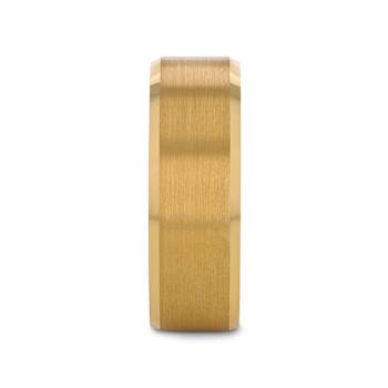 HONOR Gold-Plated Tungsten Beveled Polished Edges Flat Ring with Brushed
Center 8mm