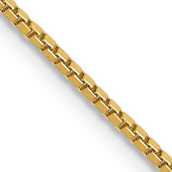 14k Yellow Gold 1.05mm Solid Box Link 30 Inch Chain