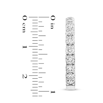 14k White Gold Diamond Inside-Out Hoop Earrings, 3.00ctw