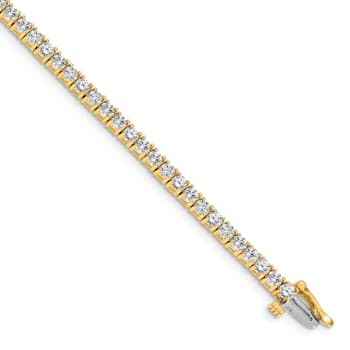 14K Two-tone Gold Diamond Tennis Bracelet 3.92ctw