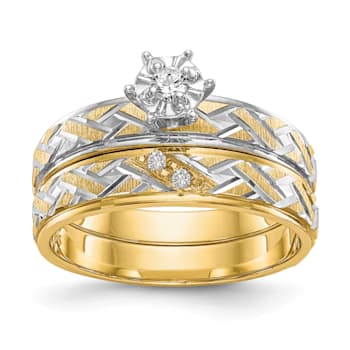 14K Yellow Gold AA Quality Engagement Ring 0.05ctw