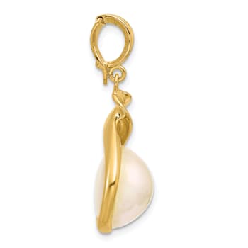 14K Yellow Gold Freshwater Cultured Pearl Pendant