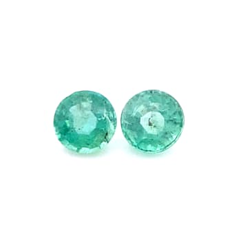 Ethiopian Emerald 4mm Round Matched Pair 0.48ctw