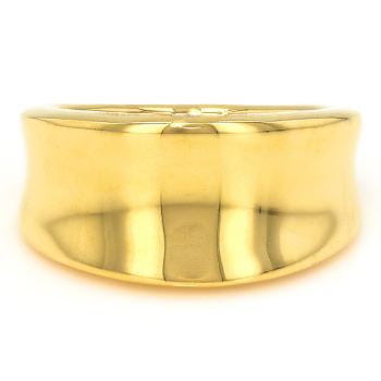 Concave Band Ring In 18K Gold Over Bronze