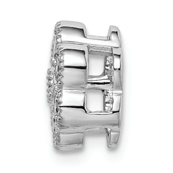 Rhodium Over 14K White Gold Lab Grown Diamond SI1/SI2, G H I, Floral
Chain Slide Pendant 0.50ctw