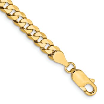 10k Yellow Gold 4.75mm Flat Beveled Curb Link Bracelet