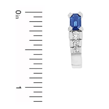 1.35ctw Sapphire and Diamond J-Hoop Earrings in 14k White Gold